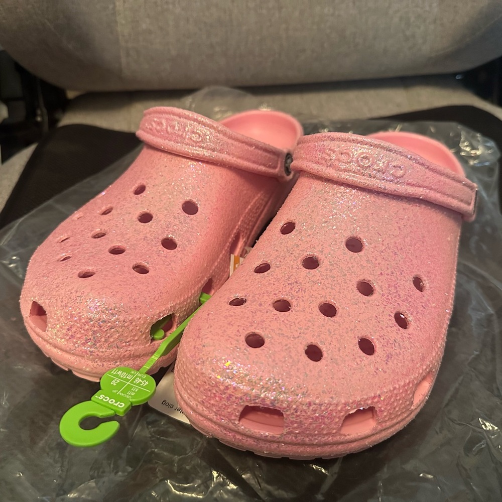 Crocs Clogs Flamingo Glitter Mens Sz 11 / Womens Sz 13